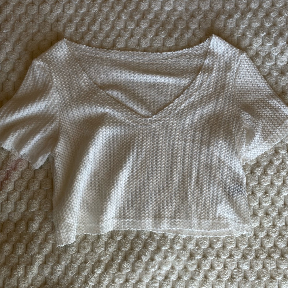 White Textured Women's Top